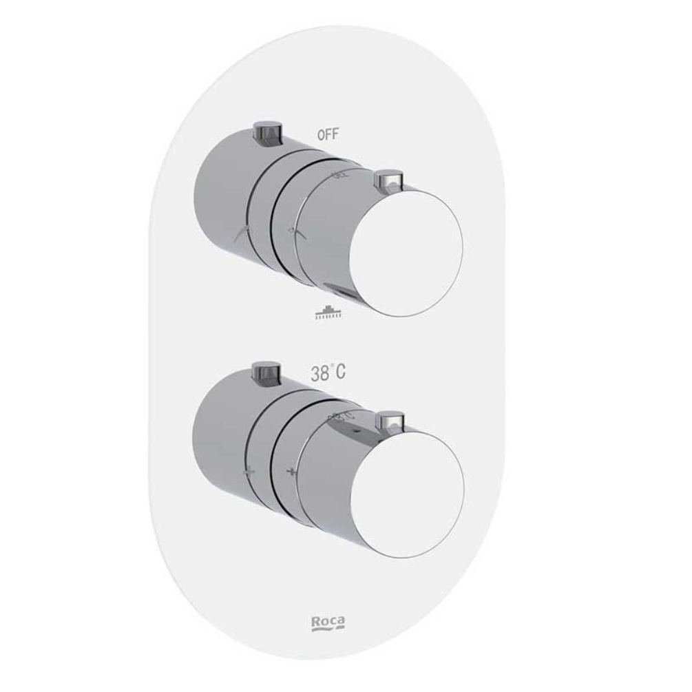 Cut out image of the Roca Splash-T Chrome 3 Outlet Concealed Thermostatic Shower Valve